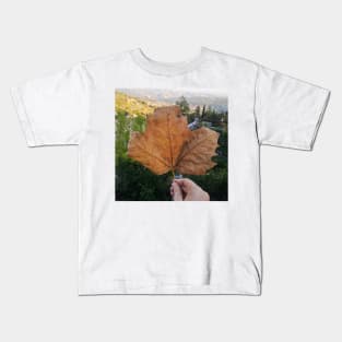 Fall leaf photography Kids T-Shirt